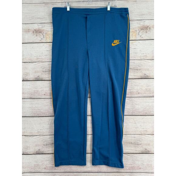 Nike Other - Vintage 80's Nike Track Sweatpants Men's Size‎ XL Blue/Gold Embroidered